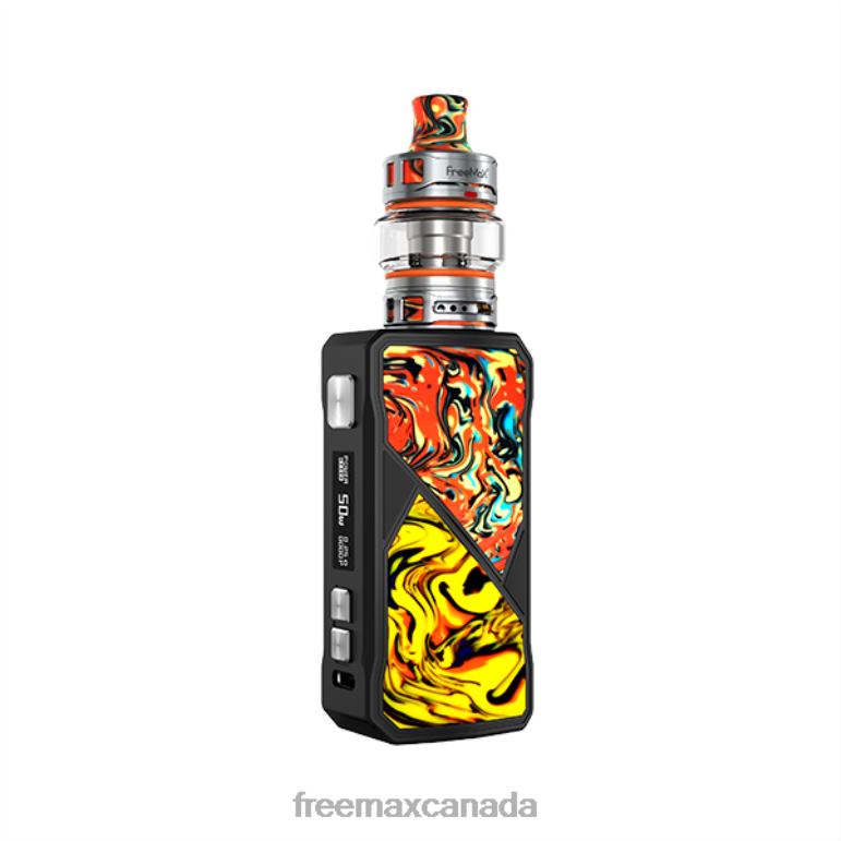Orange-Yellow FreeMAX vape reviews - 082HP70 FreeMAX MAXUS 50W KIT